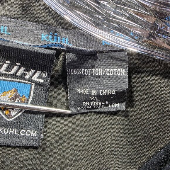 Kuhl Burr Jacket Mens XL Green Cotton Canvas Full Zip Outdoor Patina Dye Hiking - Picture 8 of 13